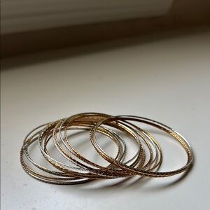 Elegant Gold and Silver Bangle Set